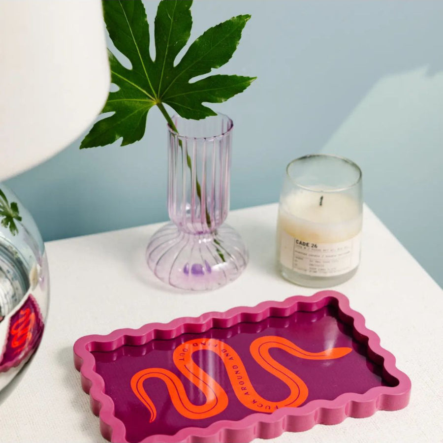 Fuck Around pink Snake Tray