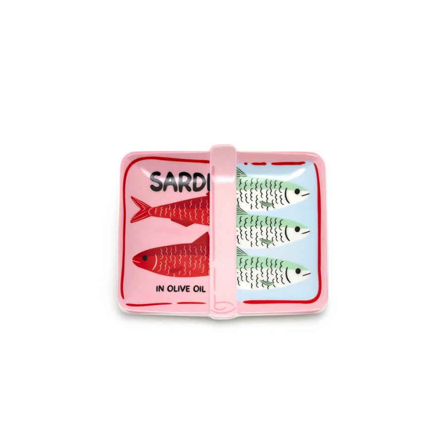 Sardine trinket tray in pink and blue