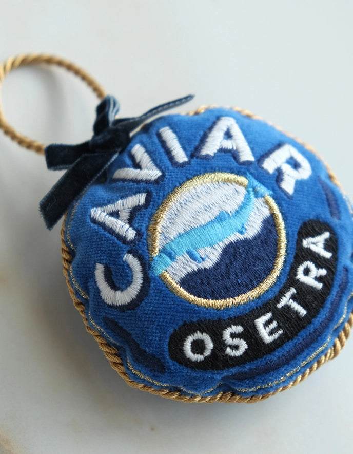 cute velvet caviar christmas ornament