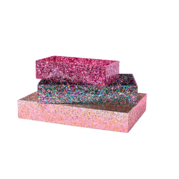 rainbow glitter tray 
