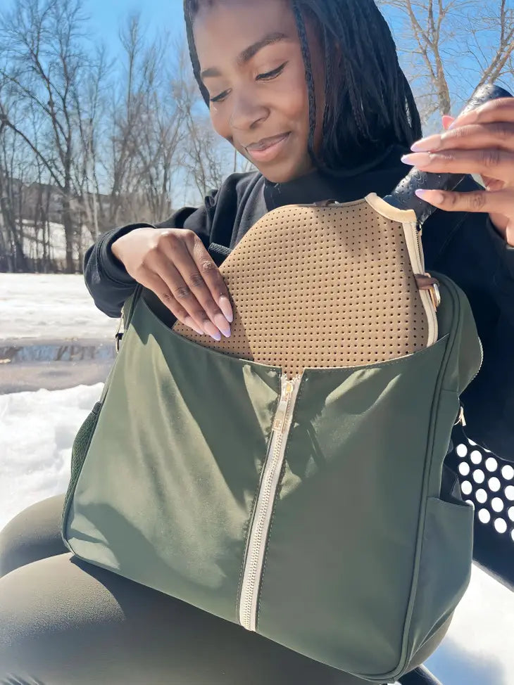 green pickleball tote bag