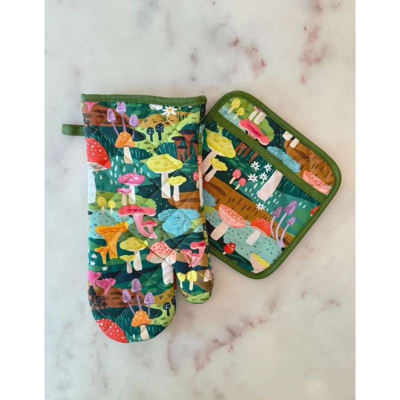 mushroom oven mitt set
