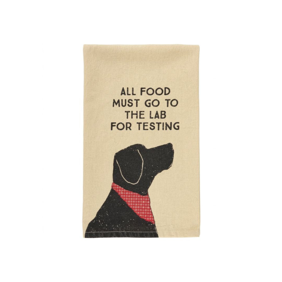 Funny black lab tea towel 