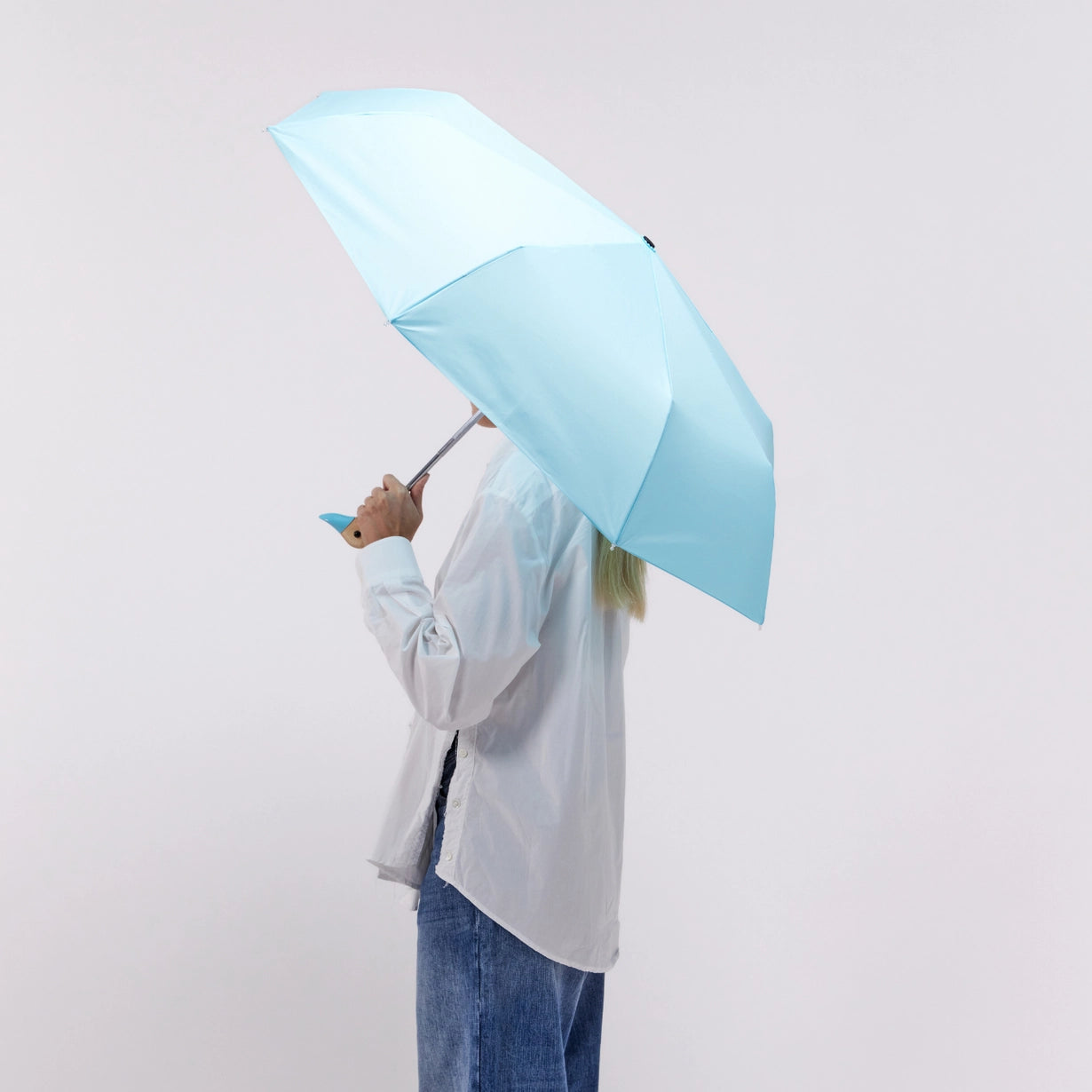 light blue duck umbrella