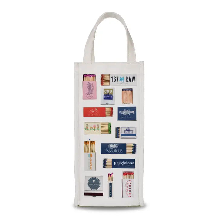 Nantucket Matchbooks Print Wine Tote
