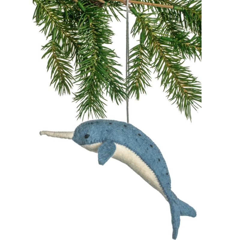 narwhal xmas ornament