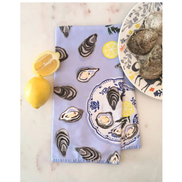oyster blue kitchen towel 