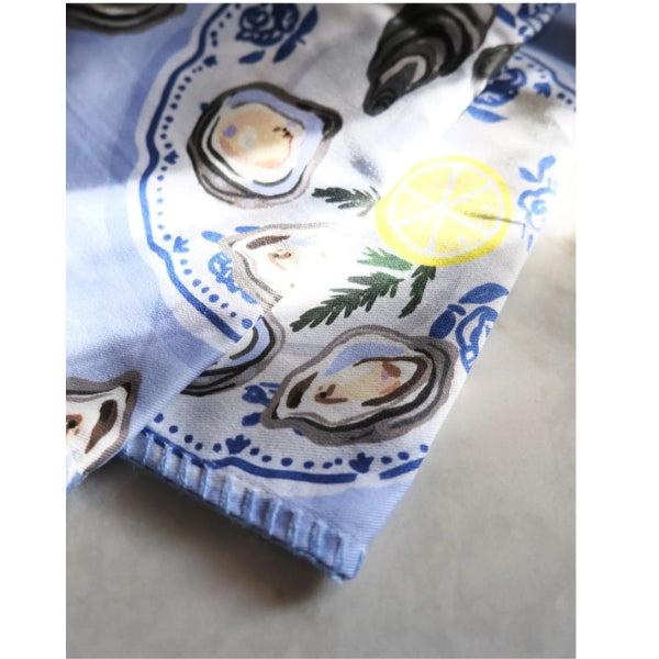 oyster blue kitchen towel 