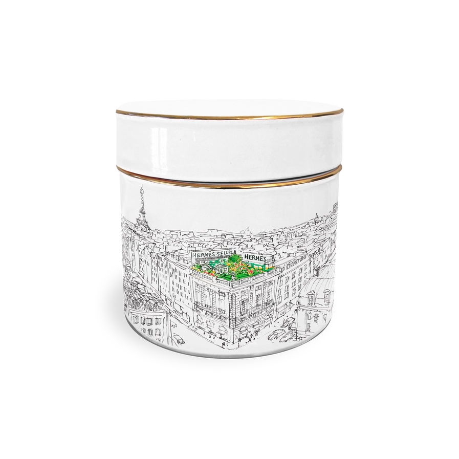 decoartive ceramic box with hermes paris store