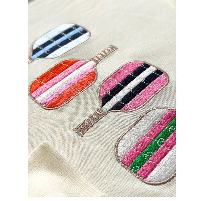 pickleball embroidered paddle sweater