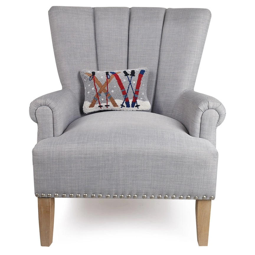 skis throw pillow
