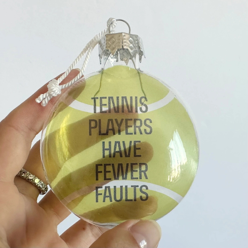 tennis glass christmas ornament