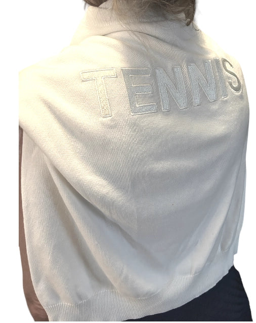 womens white tennis sweater