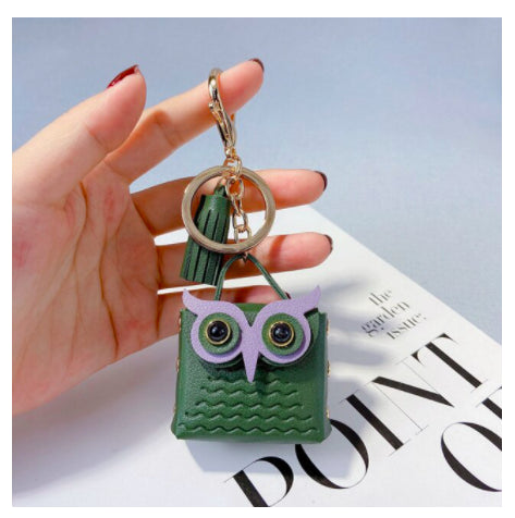 green owl keychain