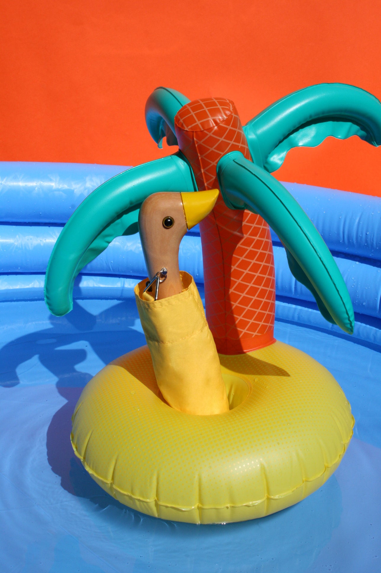 yellow duckhead umbrella editorial image